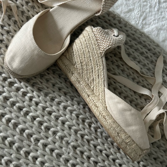 SOLUDOS | Lace Up Wedges | LIKE NEW - Picture 2 of 3